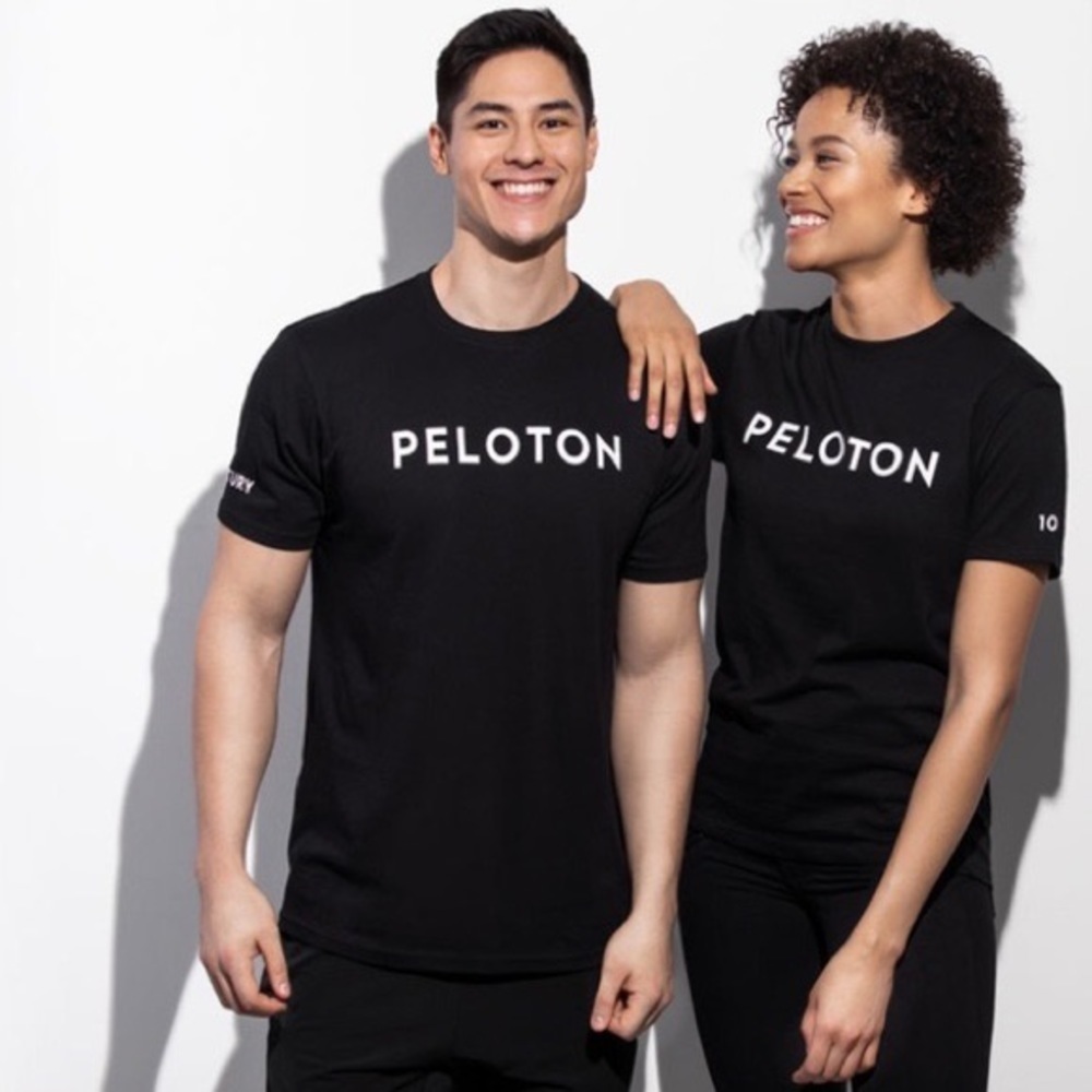 Peloton Unisex‎ Black Tshirt Century 100 Large Short Sleeve Gym Work Out